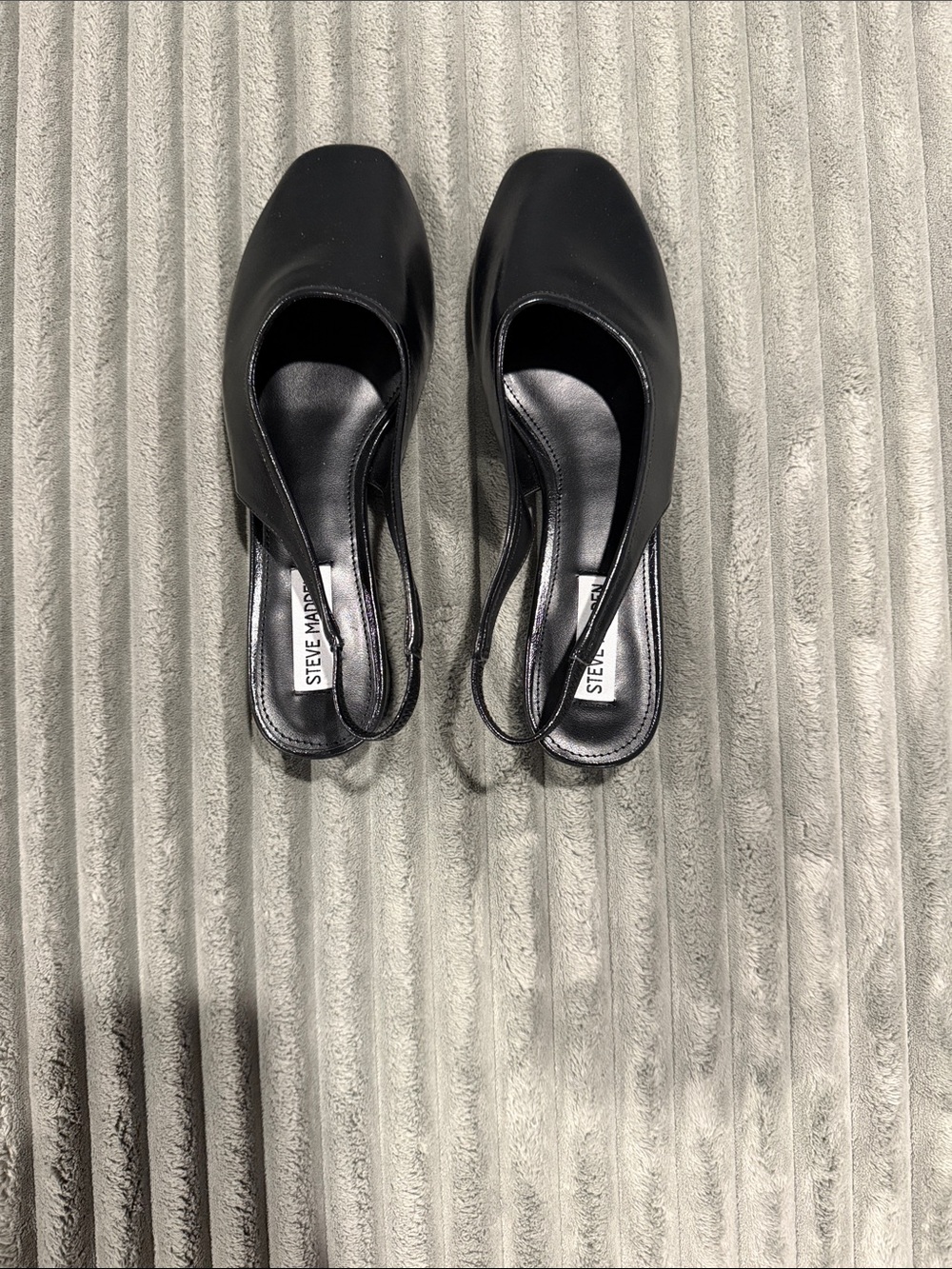 Steve Madden Black Slingback Square-Toe Flats